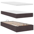vidaXL Ottomán ágykeret matracokkal Sötétbarna 200x200cm szövet