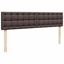 vidaXL Ottomán ágykeret matracokkal Sötétbarna 200x200cm szövet