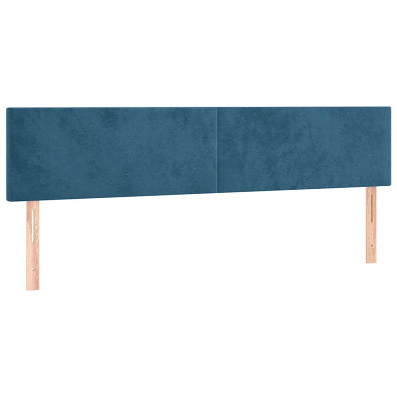 vidaXL Ottomán ágykeret matracokkal sötétkék 160x200cm bársony