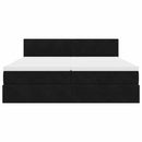 vidaXL Ottomán ágykeret matracokkal fekete 180x200cm bársony
