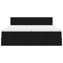 vidaXL Ottomán ágykeret matracokkal Fekete 200x200cm bársony