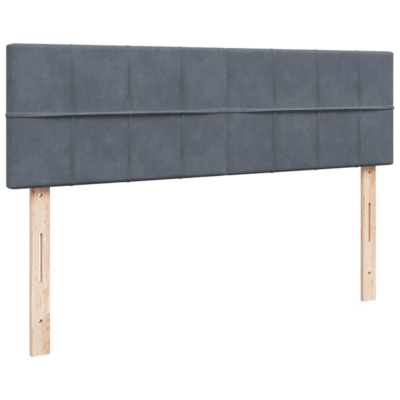 vidaXL Ottomán ágykeret matracokkal sötét szürke 160x200cm bársony