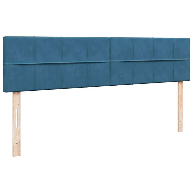 vidaXL Ottomán ágykeret matracokkal sötétkék 160x200cm bársony