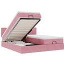 vidaXL Ottomán ágykeret matracokkal Rózsaszín 200x200cm bársony