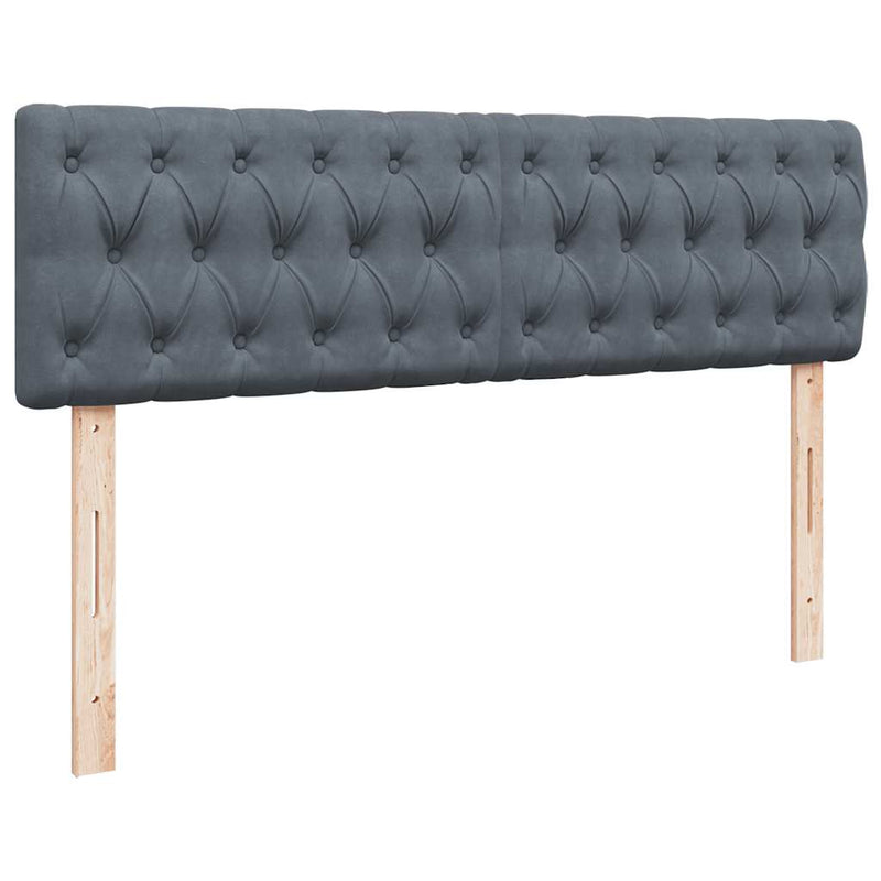vidaXL Ottomán ágykeret matracokkal sötét szürke 160x200cm bársony