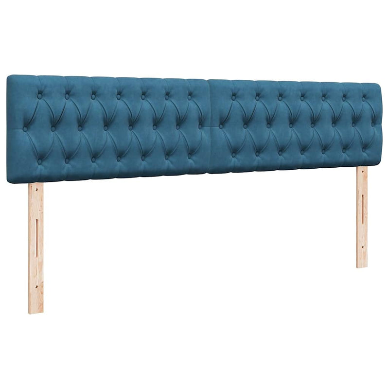 vidaXL Ottomán ágykeret matracokkal sötétkék 160x200cm bársony