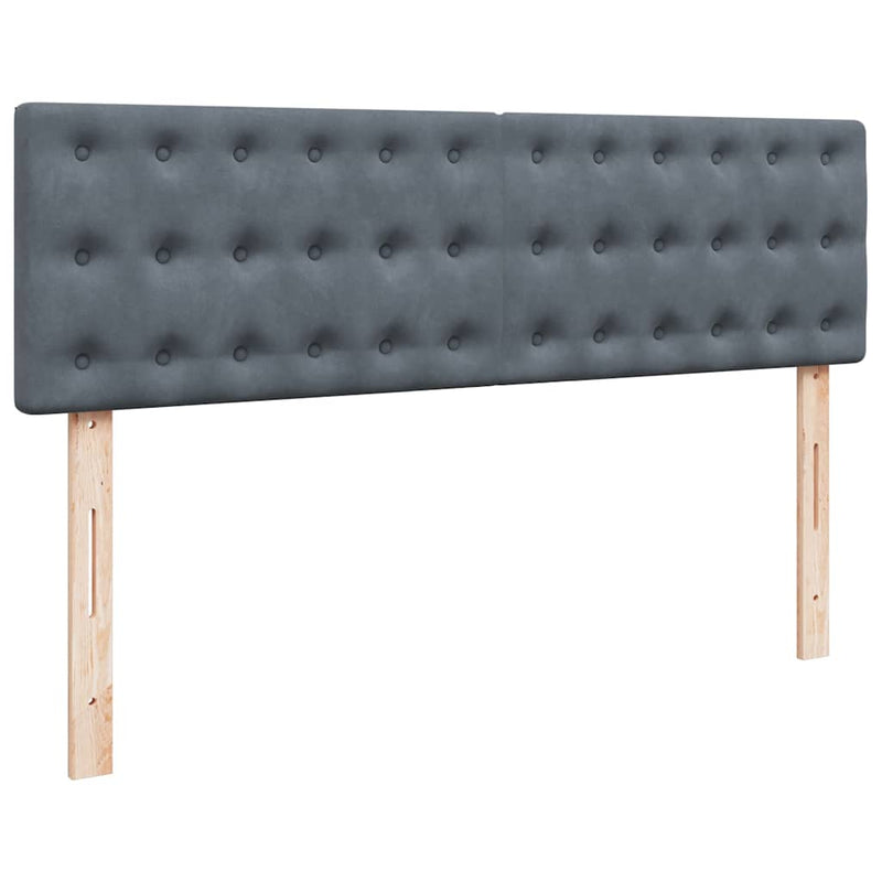 vidaXL Ottomán ágykeret matracokkal sötét szürke 160x200cm bársony