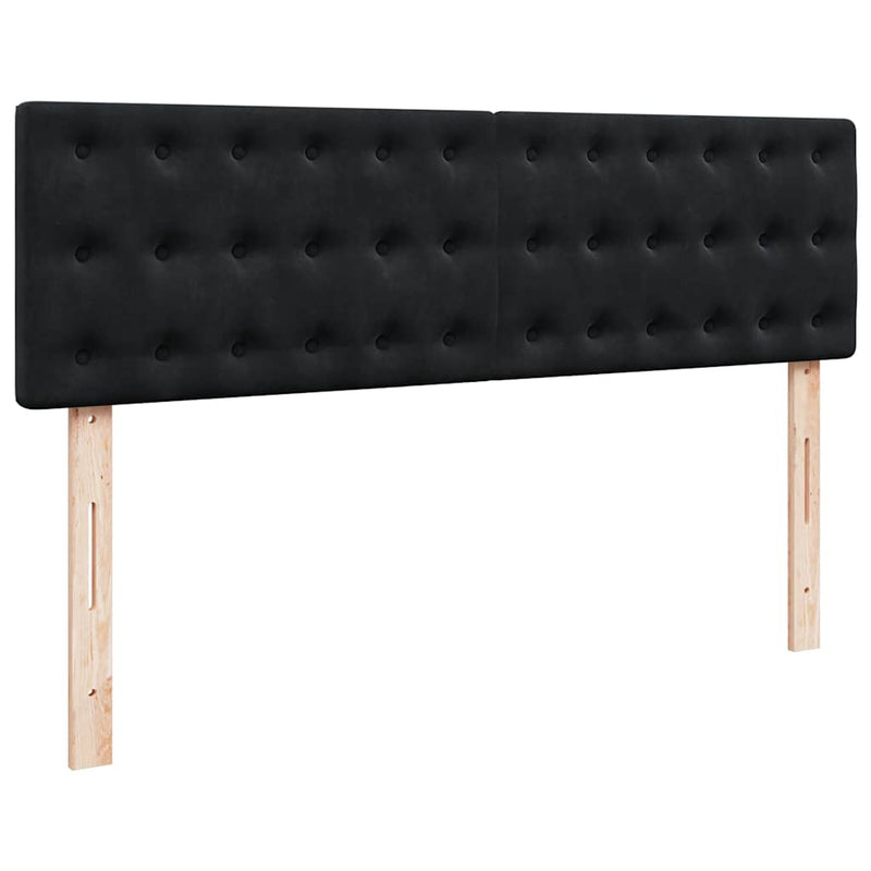 vidaXL Ottomán ágykeret matracokkal fekete 160x200cm bársony