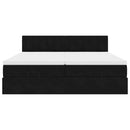 vidaXL Ottomán ágykeret matracokkal fekete 180x200cm bársony
