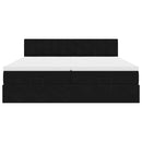 vidaXL Ottomán ágykeret matracokkal Fekete 200x200cm bársony