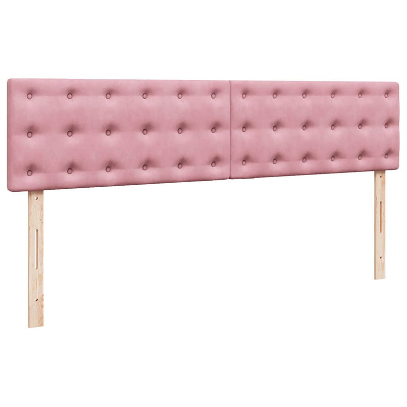 vidaXL Ottomán ágykeret matracokkal Rózsaszín 200x200cm bársony
