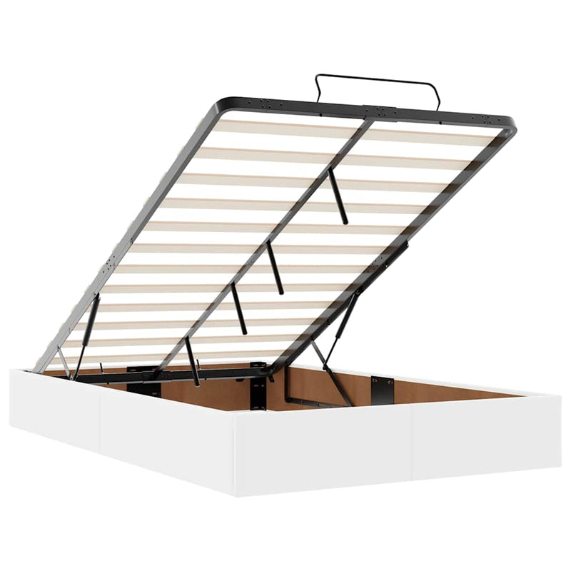 vidaXL tiszta fehér műbőr ottomán ágy matracokkal & LED-ek 120x190 cm