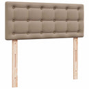 vidaXL cappuccino műbőr ottomán ágy matracokkal & LED-ek 120x190 cm