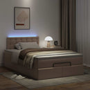 vidaXL cappuccino műbőr ottomán ágy matracokkal & LED-ek 120x190 cm