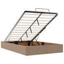 vidaXL cappuccino műbőr ottomán ágy matracokkal & LED-ek 120x190 cm