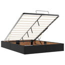 vidaXL fekete műbőr ottomán ágy matracokkal & LED-ek 140x190cm