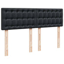 vidaXL fekete műbőr ottomán ágy matracokkal & LED-ek 140x200cm