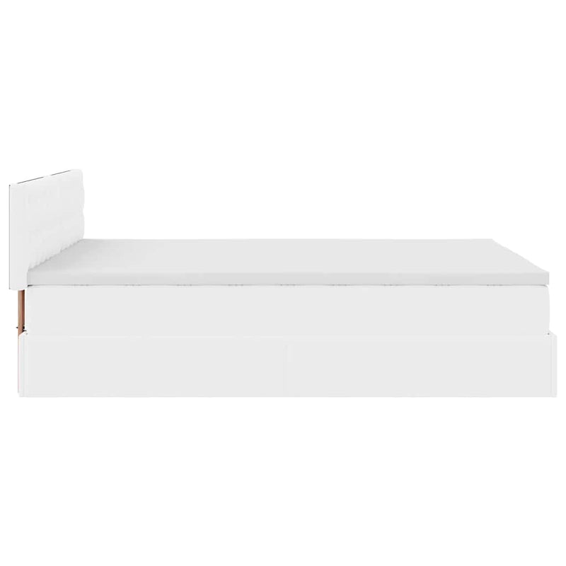 vidaXL tiszta fehér műbőr ottomán ágy matracokkal & LED-ek 140x200cm