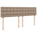 vidaXL cappuccino műbőr ottomán ágy matracokkal & LED-ek 160x200cm