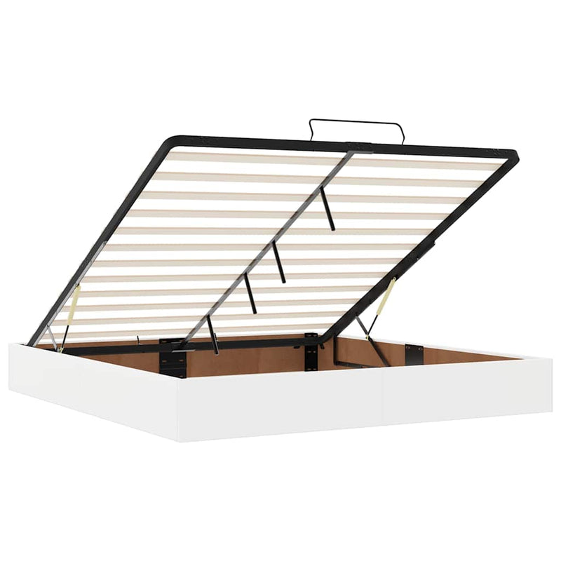 vidaXL tiszta fehér műbőr ottomán ágy matracokkal & LED-ek 180x200cm