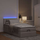 vidaXL tópszínű szövet ottomán ágy matraccal & LED-ek 90x200 cm
