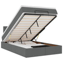 vidaXL sötétszürke szövet ottomán ágy matraccal & LED-ek 120x190 cm