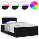 vidaXL fekete szövet ottomán ágy matraccal & LED-ek 120x190 cm