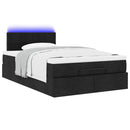 vidaXL fekete szövet ottomán ágy matraccal & LED-ek 120x190 cm