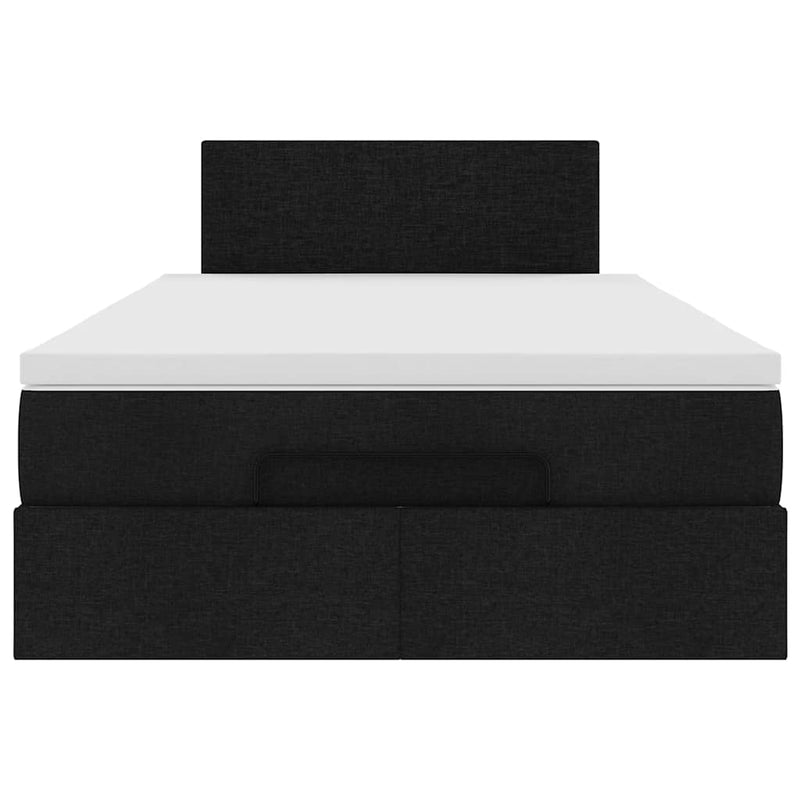 vidaXL fekete szövet ottomán ágy matraccal & LED-ek 120x190 cm