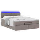 vidaXL Ottomán ágy matraccal & LED-ek Taupe 140x190 cm anyaggal