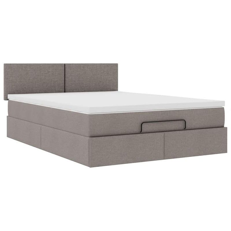 vidaXL Ottomán ágy matraccal & LED-ek Taupe 140x190 cm anyaggal