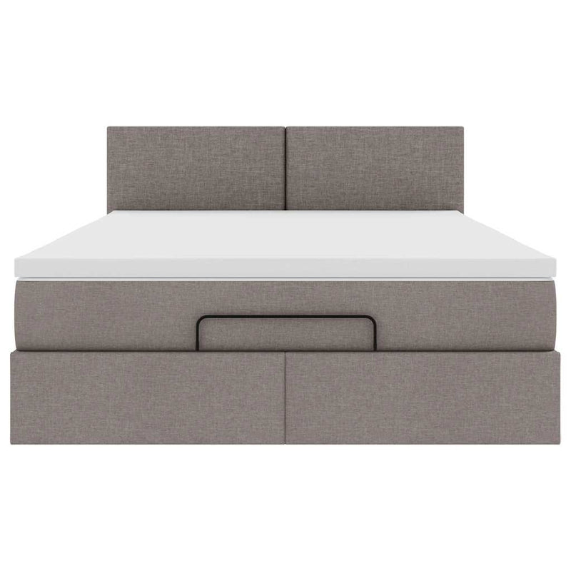 vidaXL Ottomán ágy matraccal & LED-ek Taupe 140x190 cm anyaggal