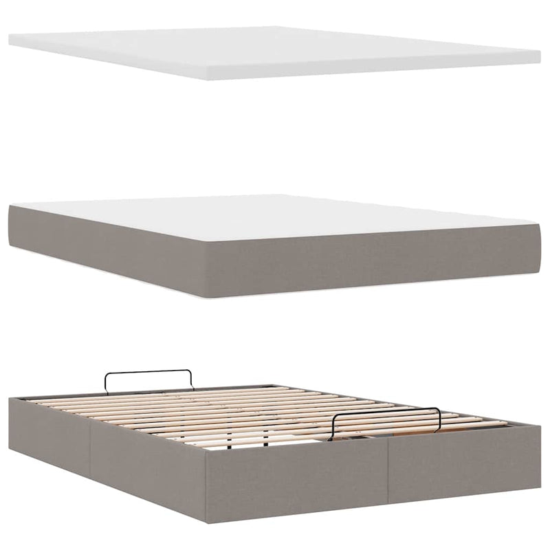 vidaXL Ottomán ágy matraccal & LED-ek Taupe 140x190 cm anyaggal