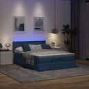 vidaXL Ottomán ágy matraccal & LED kék 140x190 cm szövet