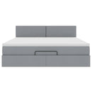vidaXL Ottomán ágy matraccal világosszürke 160x200 cm szövet
