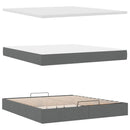 vidaXL sötétszürke szövet ottomán ágy matraccal & LED-ek 180x200cm