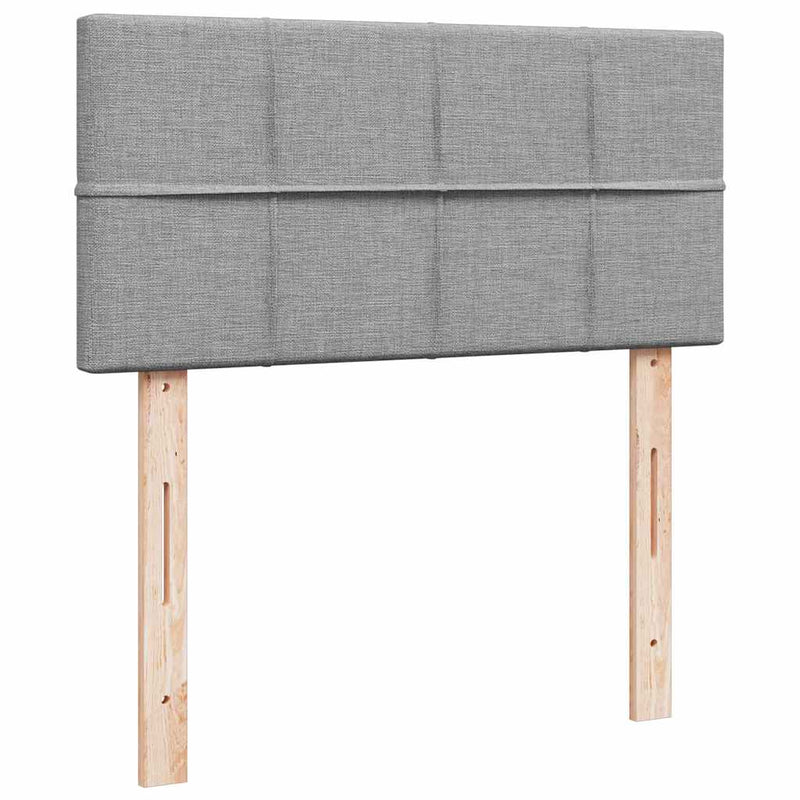 vidaXL világosszürke szövet ottomán ágy matraccal & LED-ek 80x200cm