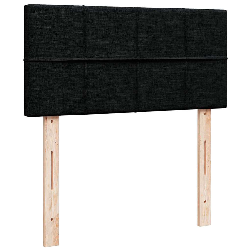 vidaXL fekete szövet ottomán ágy matraccal & LED-ek 80x200cm