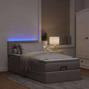 vidaXL tópszínű szövet ottomán ágy matraccal & LED-ek 90x200 cm