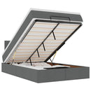 vidaXL sötétszürke szövet ottomán ágy matraccal & LED-ek 120x190 cm
