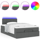vidaXL sötétszürke szövet ottomán ágy matraccal & LED-ek 120x190 cm