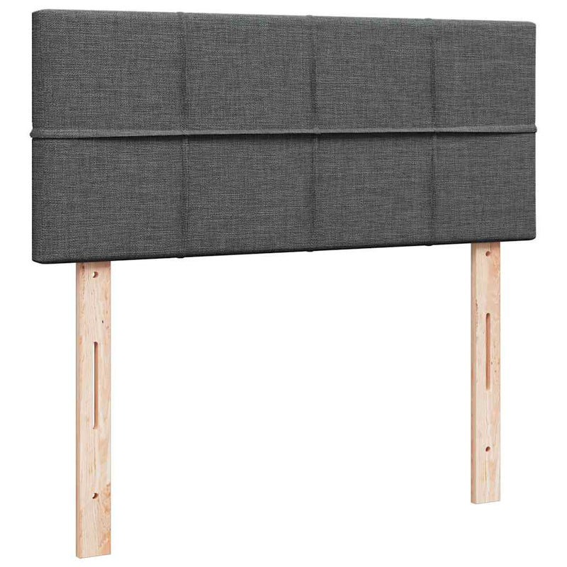 vidaXL sötétszürke szövet ottomán ágy matraccal & LED-ek 120x190 cm