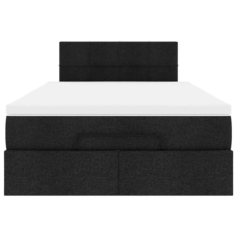 vidaXL fekete szövet ottomán ágy matraccal & LED-ek 120x190 cm