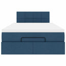 vidaXL Ottomán ágy matraccal & LED kék 120x200 cm szövet