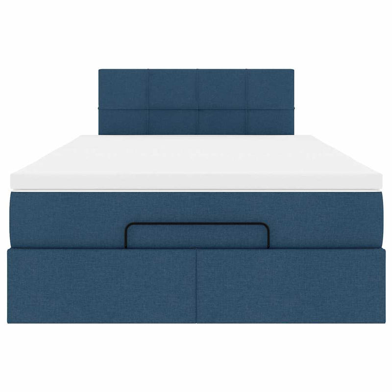 vidaXL Ottomán ágy matraccal & LED kék 120x200 cm szövet