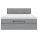 vidaXL Ottomán ágy matraccal & LED-ek Világosszürke 140x190 cm szövet