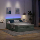 vidaXL Ottomán ágy matraccal & LED-ek Sötétszürke 140x190 cm szövet