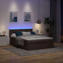 vidaXL Ottomán ágy matraccal & LED-ek Sötétbarna 140x190 cm szövet