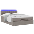 vidaXL Ottomán ágy matraccal & LED-ek Taupe 140x190 cm anyaggal