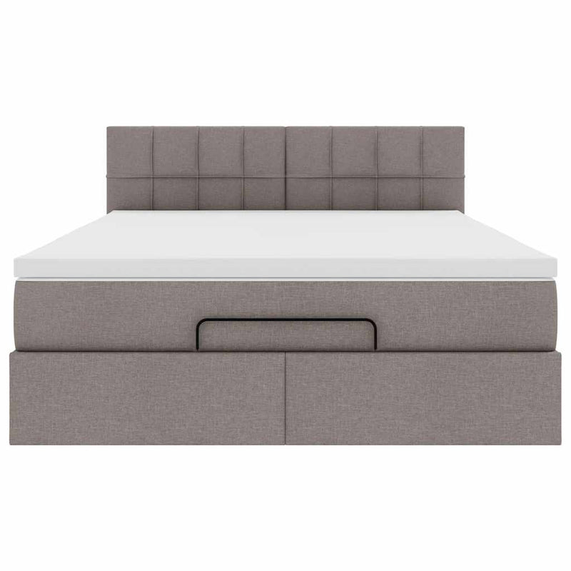 vidaXL Ottomán ágy matraccal & LED-ek Taupe 140x190 cm anyaggal